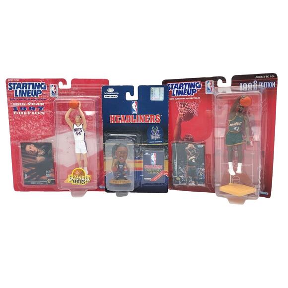 Starting Lineup Headliner Basketball Lot Vin Baker Keith Van Horn Glenn Robinson - Picture 1 of 5